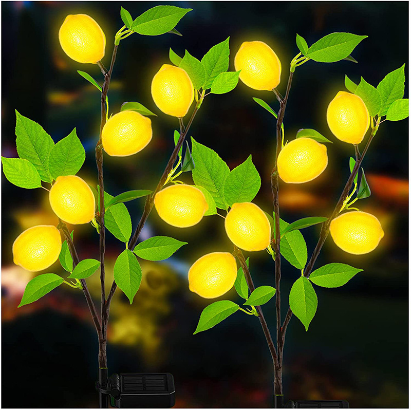 New cross-border Amazon solar lemon lamp, lawn, courtyard, outdoor landscape and atmosphere LED night light full figure