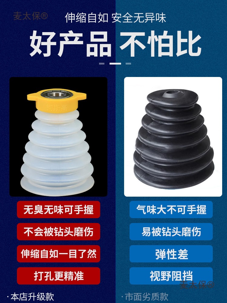 Electric hammer dust cover, impact drill, electric drill bit, drilling and dust collection wonder tool, transparent dust-proof bag, dust collection, Mai Tai Bao Specification drawing