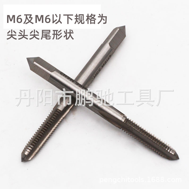 Fully ground straight groove tap manufacturer directly supplies 6542 high-speed steel (m2) standard thread straight groove machine taps and taps Specification drawing