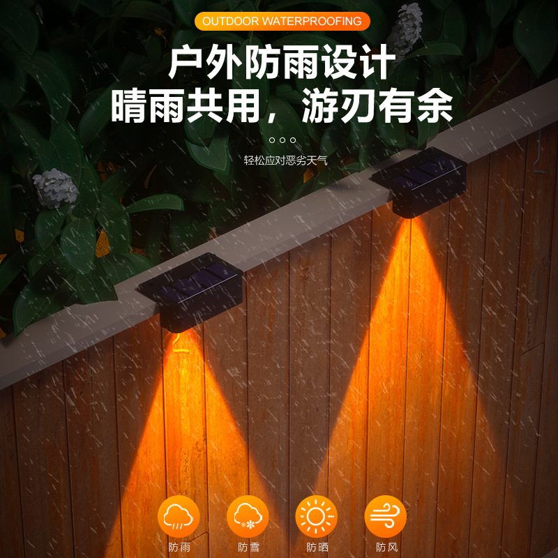 Solar step lights, staircase lights, LED corridor fence lights, outdoor garden landscape lights, courtyard fence and staircase lights details Picture