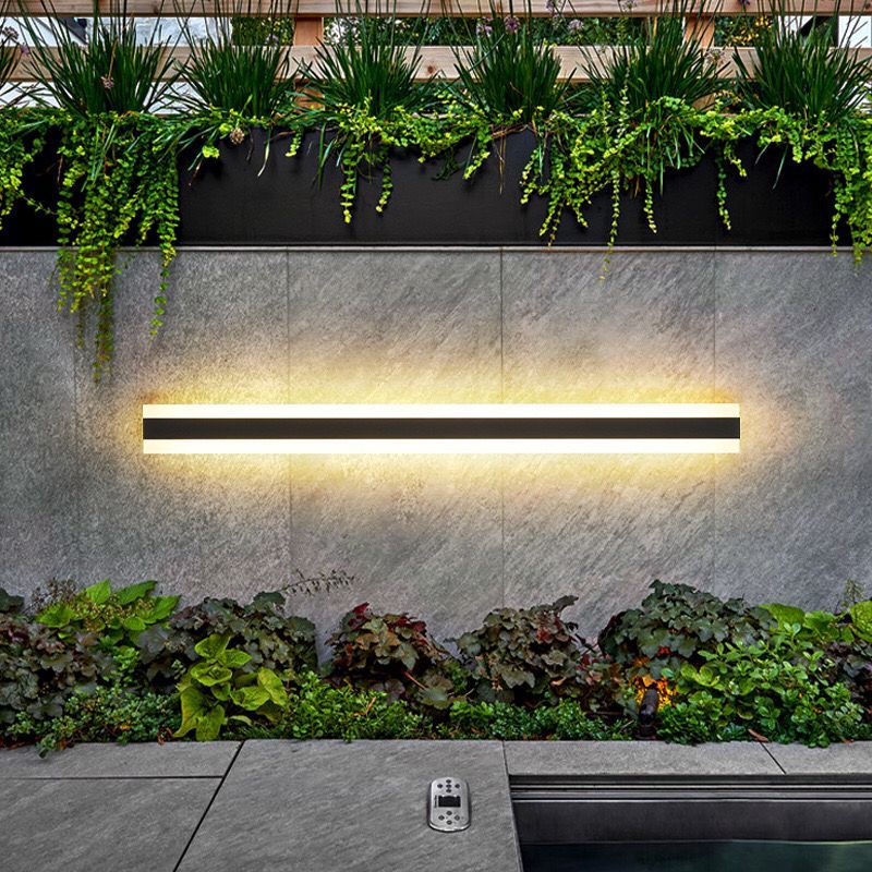 Outdoor waterproof LED strip wall lamps, courtyard villa gate long strip washing wall lamps, outdoor fence column wall lamps details Picture