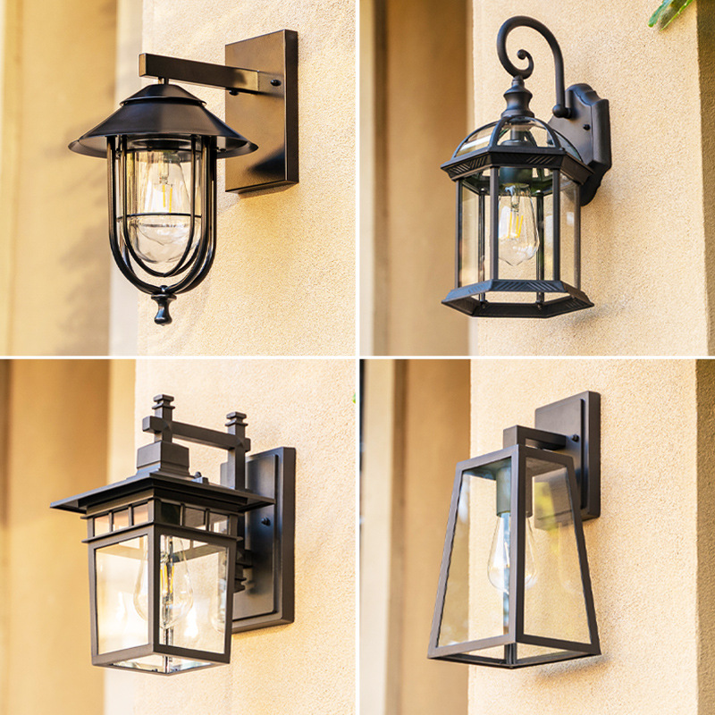 Outdoor waterproof wall lamps, outdoor European-style villa corridor courtyard lamps, exterior wall gardens, simple balconies, gates, terraces full figure