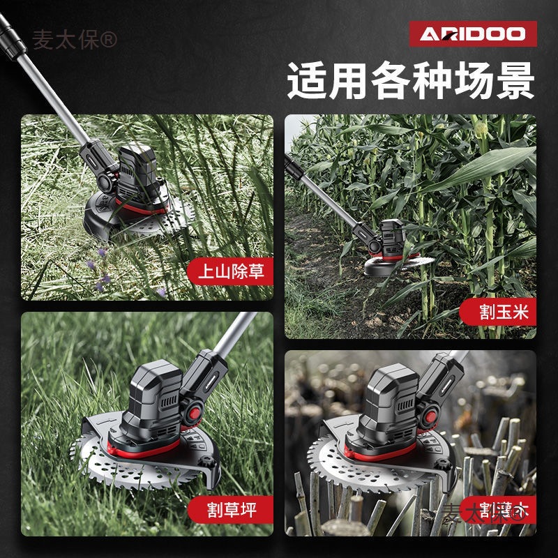 German new type of electric lawn mower, rechargeable, small household, multi-functional agricultural lawn mower, lithium battery Maitaibao Item Picture