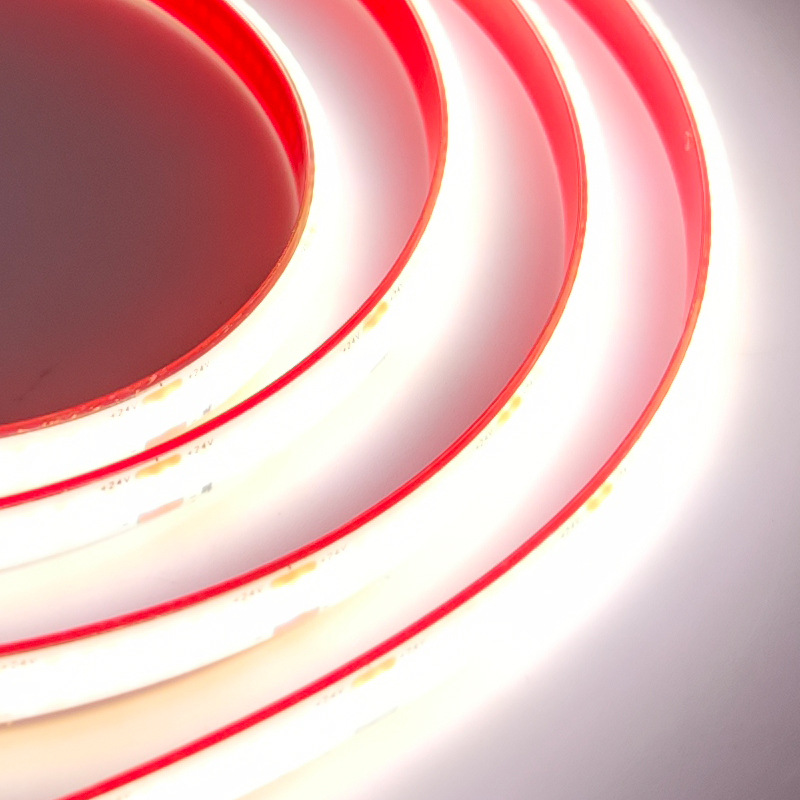 12V solid silicone COB light strip, 24V Marine deep water tank lighting, self-adhesive tape with adhesive backing, supports loose cutting and welding Specification drawing