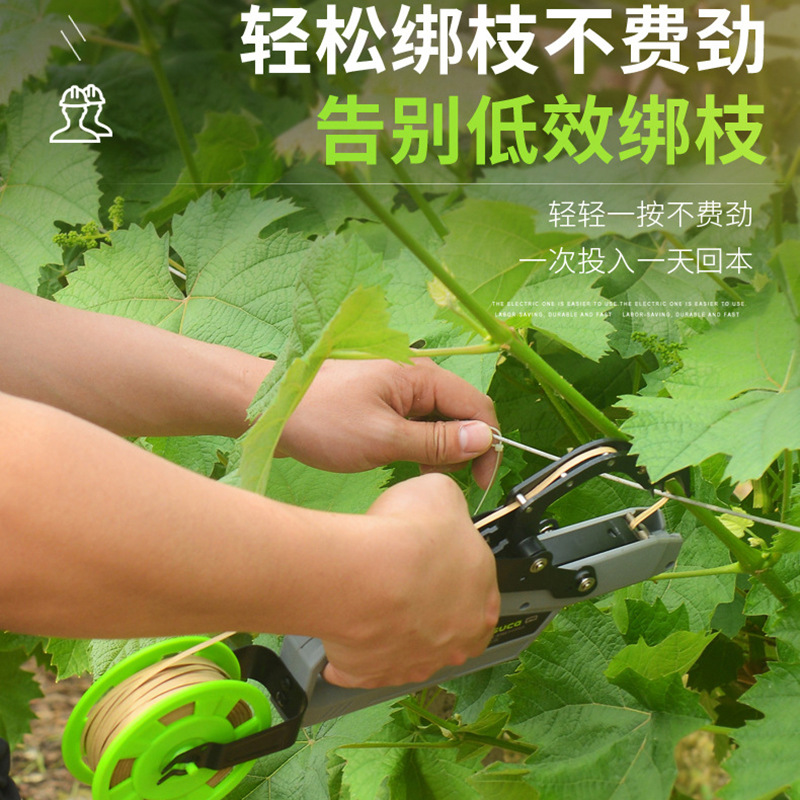 Wireless electric binding machine, rechargeable lithium battery for quick binding of vegetable vines and other crops, tomato binding branch machine details Picture