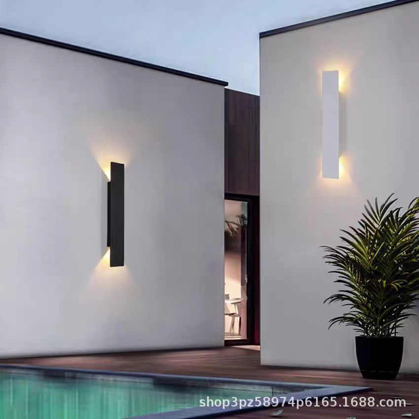 Modern and simple upper and lower lighting corridors, staircases, passageways, column lights, living room backgrounds, walls, waterproof square long strip wall lamps Specification drawing