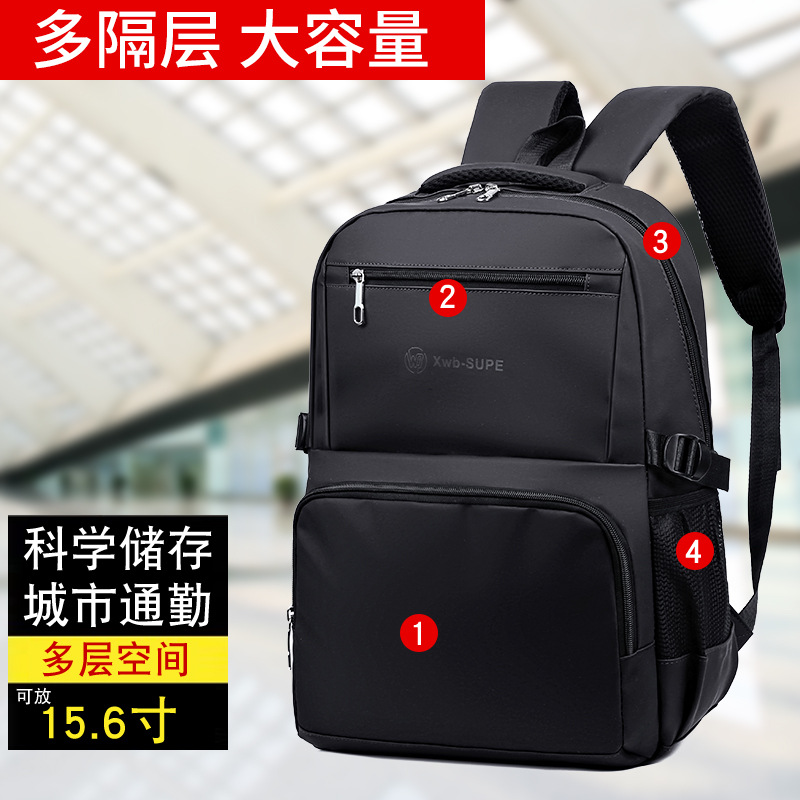 A manufacturer of convenient and durable backpacks for junior and senior high school students, simple and large-capacity multi-compartment travel men's backpacks details Picture