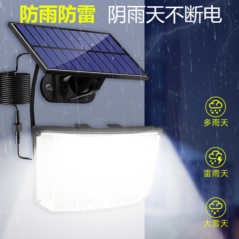 The new 256led solar light, outdoor garden light strip, remote control split human body sensor light is selling well on the foreign trade platform details Picture