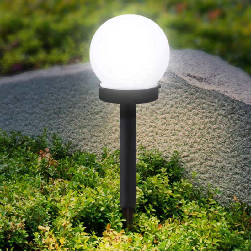 Solar lawn light, round ball, white LED lawn light, courtyard garden, park, outdoor solar lawn light details Picture