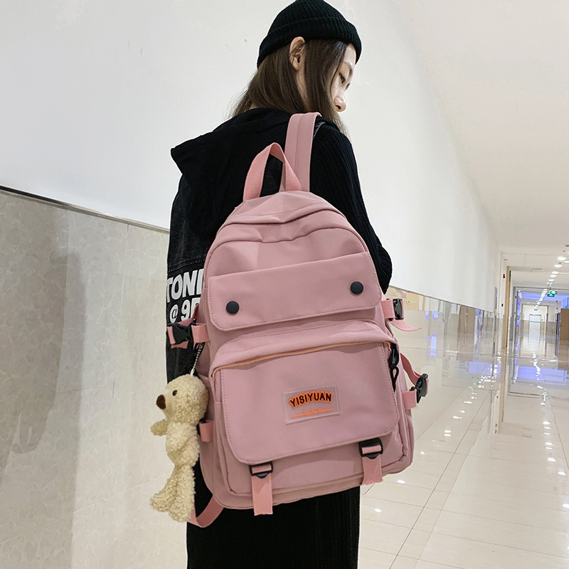 New schoolbag for girls, Korean version, ins middle school campus backpack, casual large-capacity high school student backpack custom-made Specification drawing