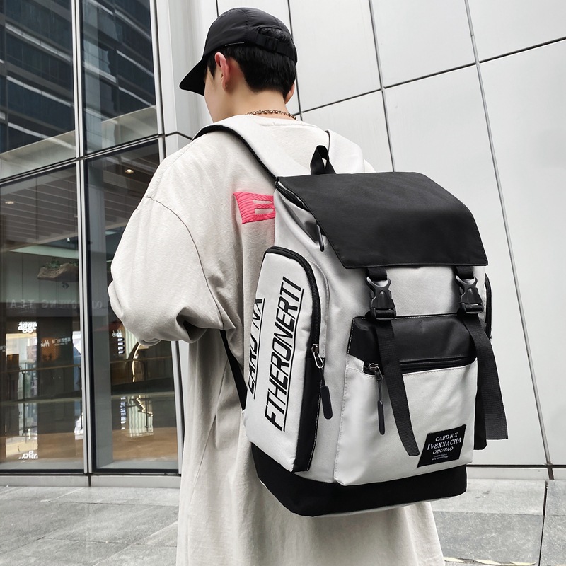 New cross-border school bags, student backpacks, large-capacity trendy brand travel backpacks, casual outdoor men's computer bags full figure