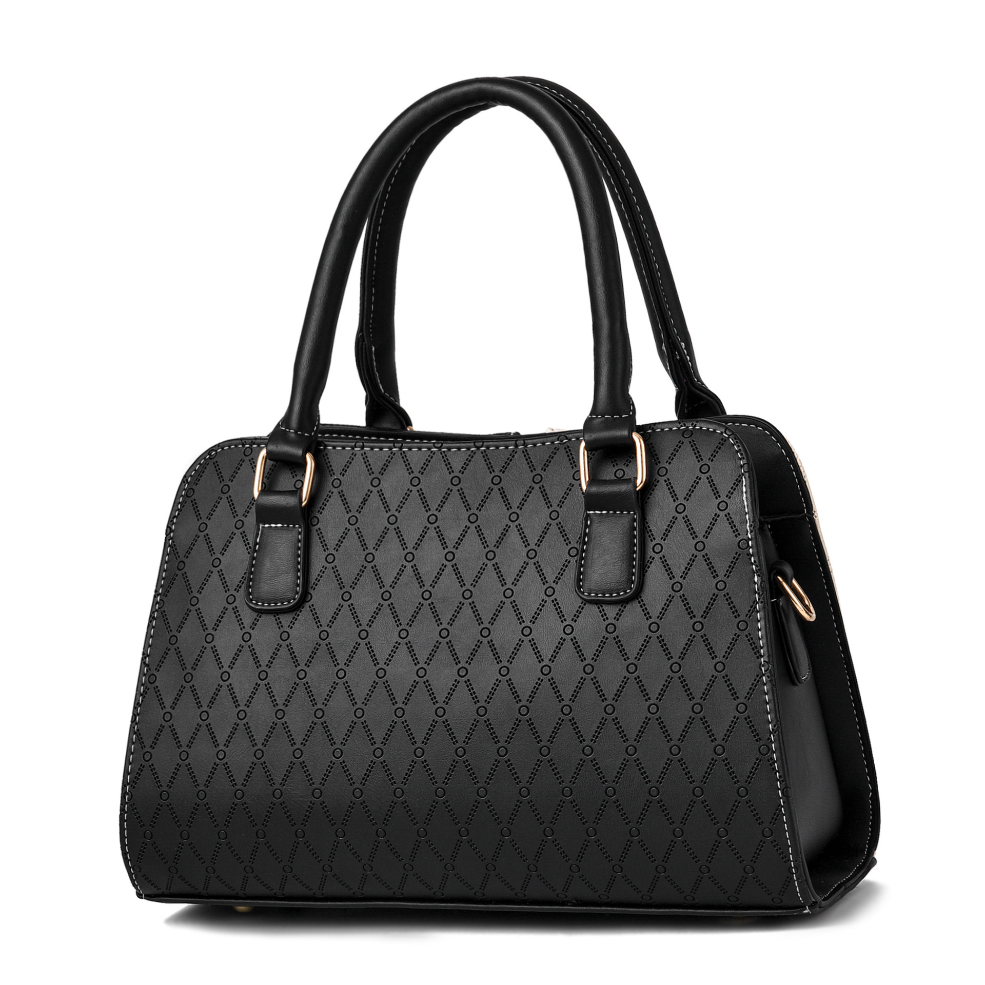 The 2022 new fashionable color-blocked women's handbag for cross-border trade, a trend of large-capacity single-shoulder crossbody bags from Europe and America details Picture