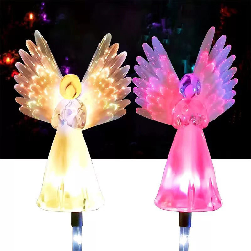 Solar led ground socket lights, fiber optic angel solar lights, lawn lights, lighting lamps, outdoor landscape lights Specification drawing