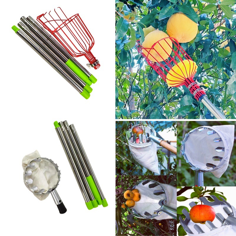 Fruit picking magic tool, adjustable fruit picker, garden tool, apple and plum picking, high-altitude fruit picker, fruit picking device full figure