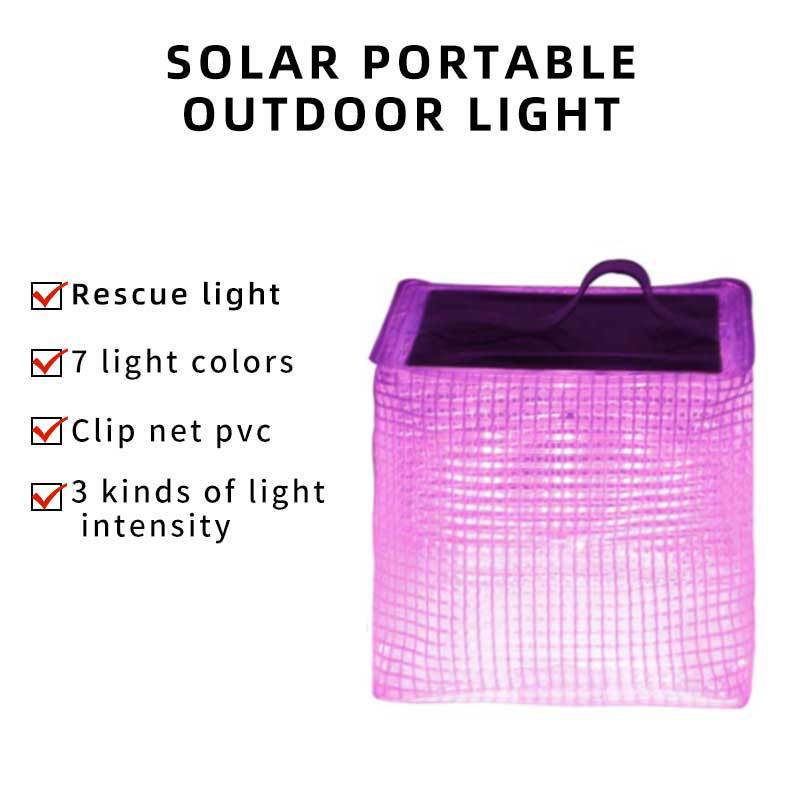 Portable solar lamp, fabric creative lamp, outdoor camping lamp, multi-functional folding rescue signal lantern Specification drawing