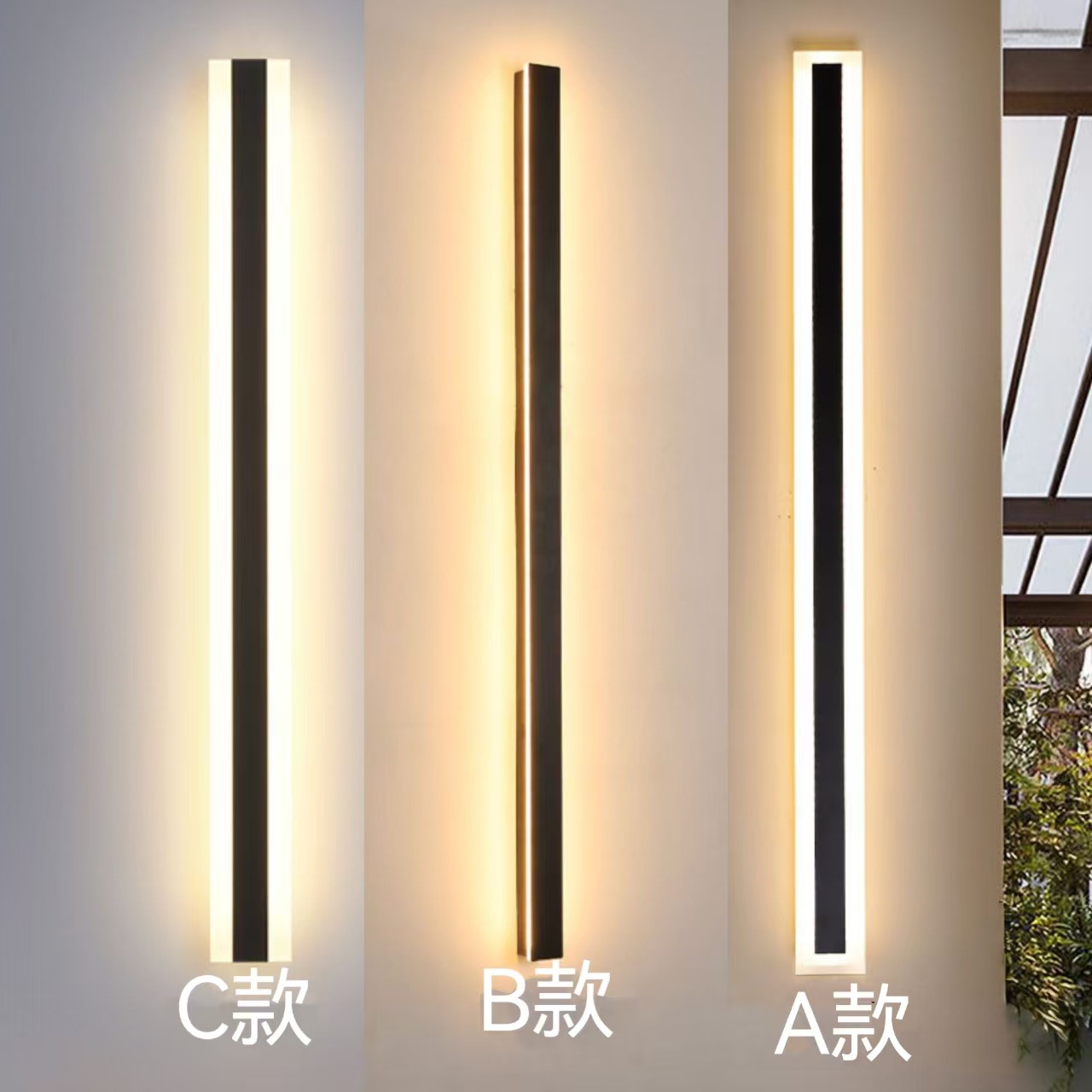 Waterproof outdoor long strip wall lamp, line wall lamp, simple and minimalist outdoor IP65, direct supply from the manufacturer for villas, cross-border bestseller details Picture