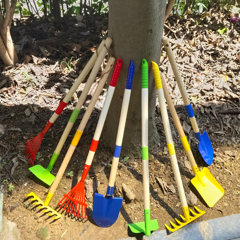 Cross-border children's garden shovels, harrows, spades, gardening, soil and sand digging, outdoor beach beachcombing tools, gardening planting details Picture