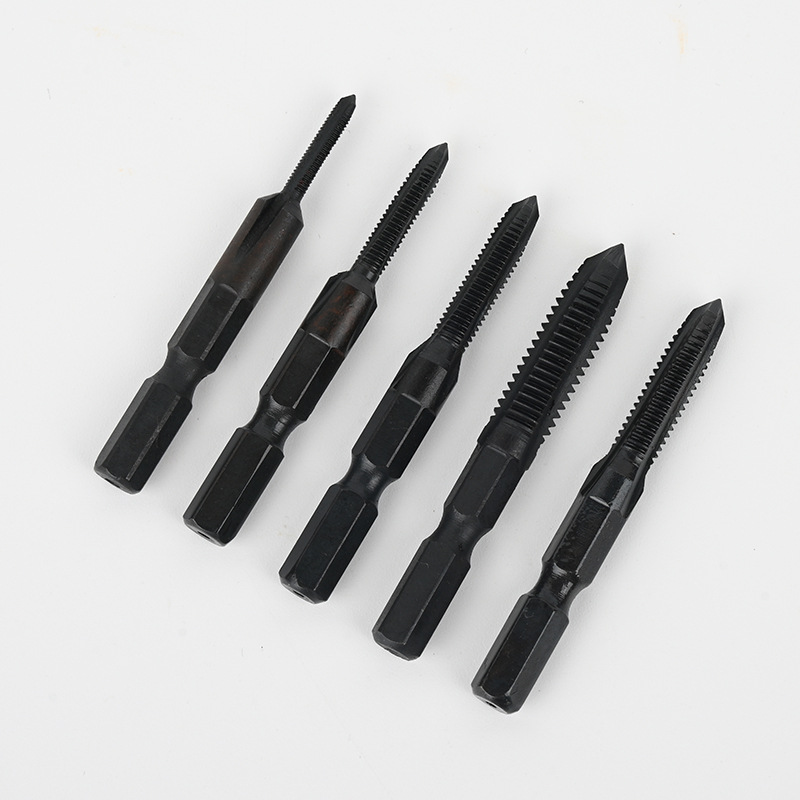 Supply of black high-speed steel taps for pneumatic hexagonal handle taps, straight groove taps for hexagonal handle taps details Picture