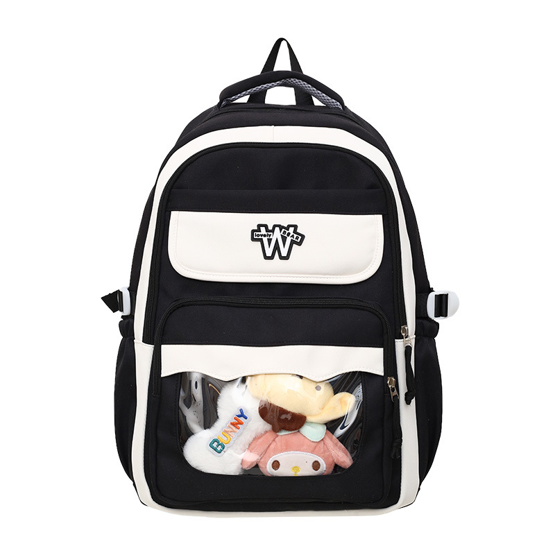 This high-appearance-level backpack is simple, large-capacity, cute and casual for girls. It is a Japanese-style backpack that is light for junior high school, senior high school and college students Item Picture