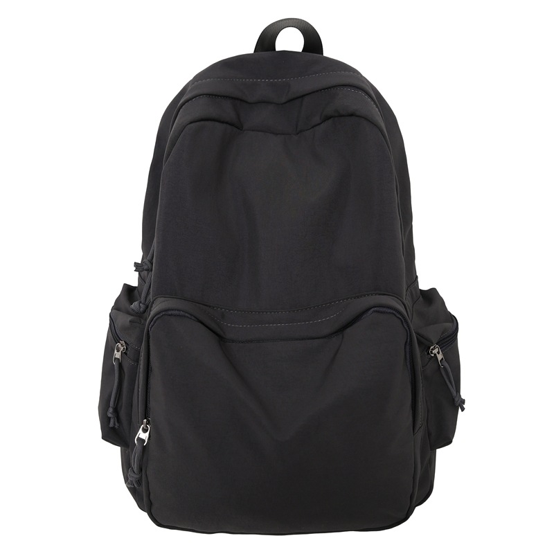 Korean-style InS-style casual and simple schoolbag, solid-color lightweight travel backpack, high school, junior high school and college students' backpacks Item Picture