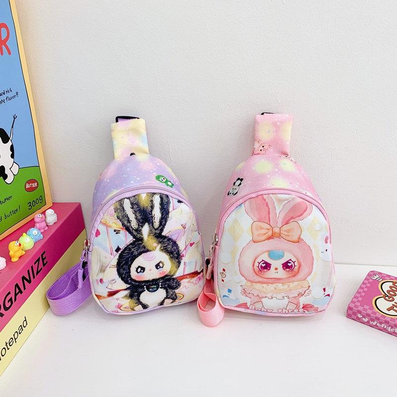 New styles of children's bags, fashionable and cute cartoon chest bags, mini kindergarten girls' lightweight baby crossbody bags and backpacks Specification drawing
