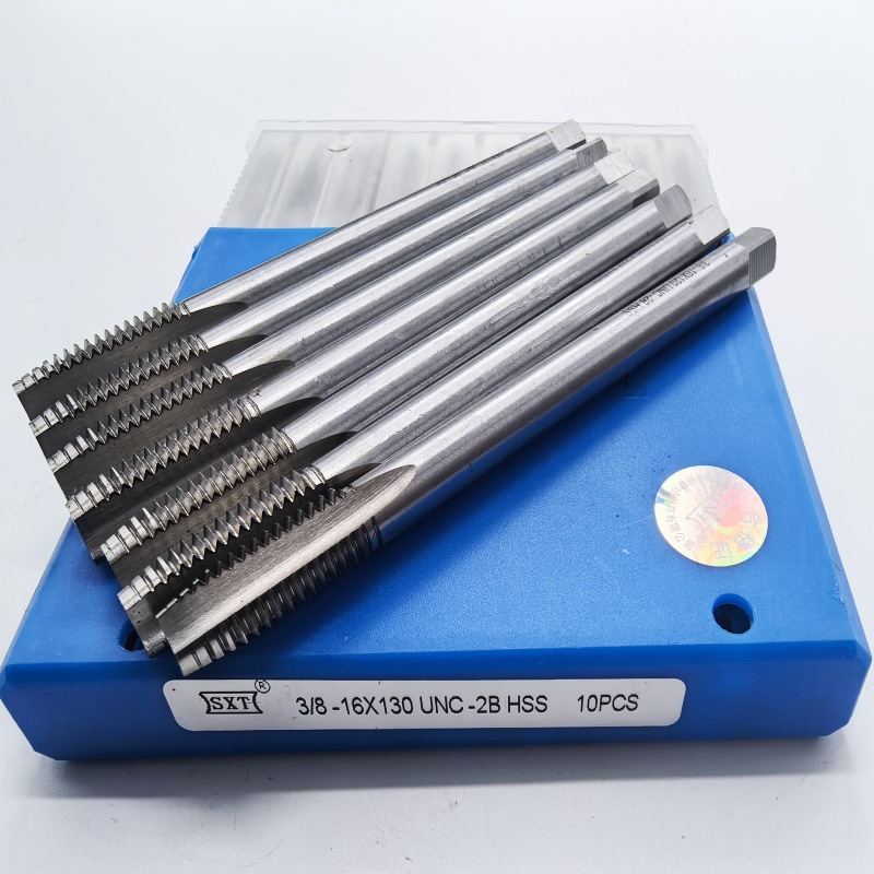 Extended American-made straight groove tap W6542 high-speed steel, American-made extended tap 3/8*100, 1/2*130UNC details Picture