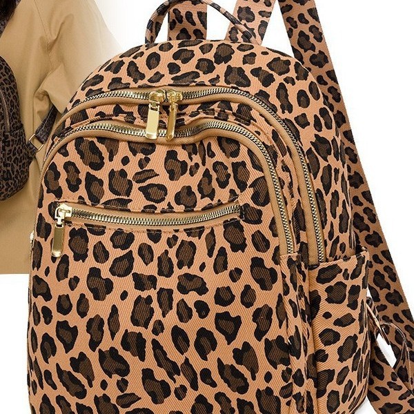 Autumn's best-selling leopard print backpacks, new women's backpacks, student small schoolbags, and the trend of casual travel backpacks Item Picture