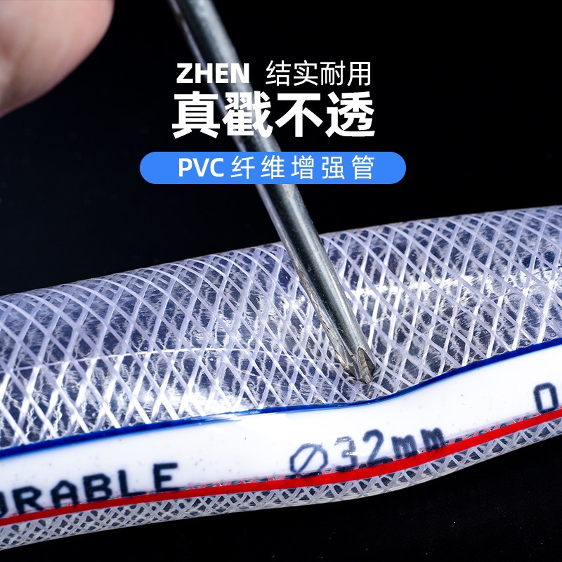Netted explosion-proof reinforced anti-freezing oil pipe, PVC snake skin pipe, plastic flexible hose, Huamao water pipe, fiber pipeline pipe Specification drawing