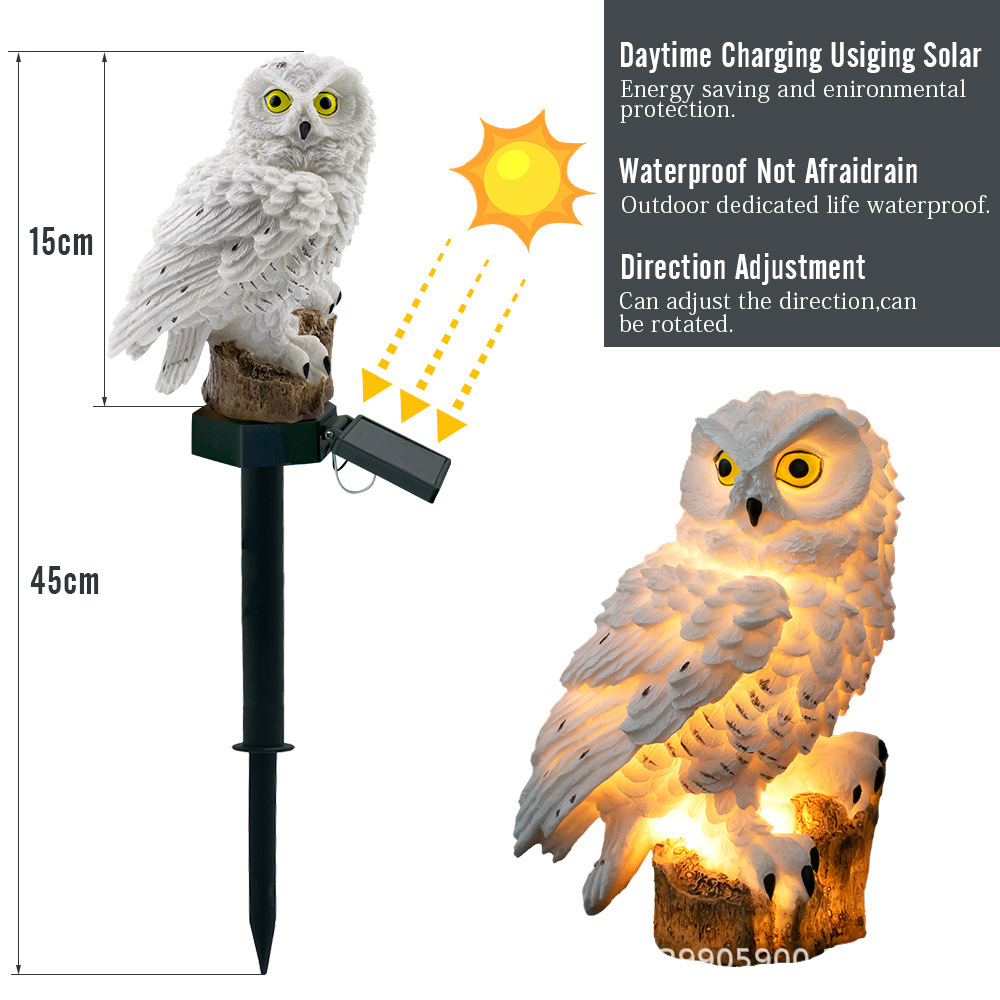 Amazon's best-selling owl solar lawn light, resin ground socket light, waterproof garden decorative landscape light Specification drawing