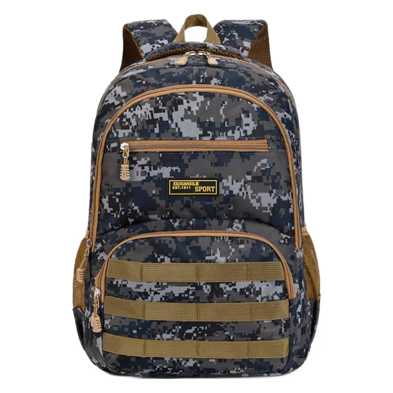 Men's backpack, large-capacity outdoor sports travel backpack, camping camouflage tactical bag, male and female student schoolbag Item Picture