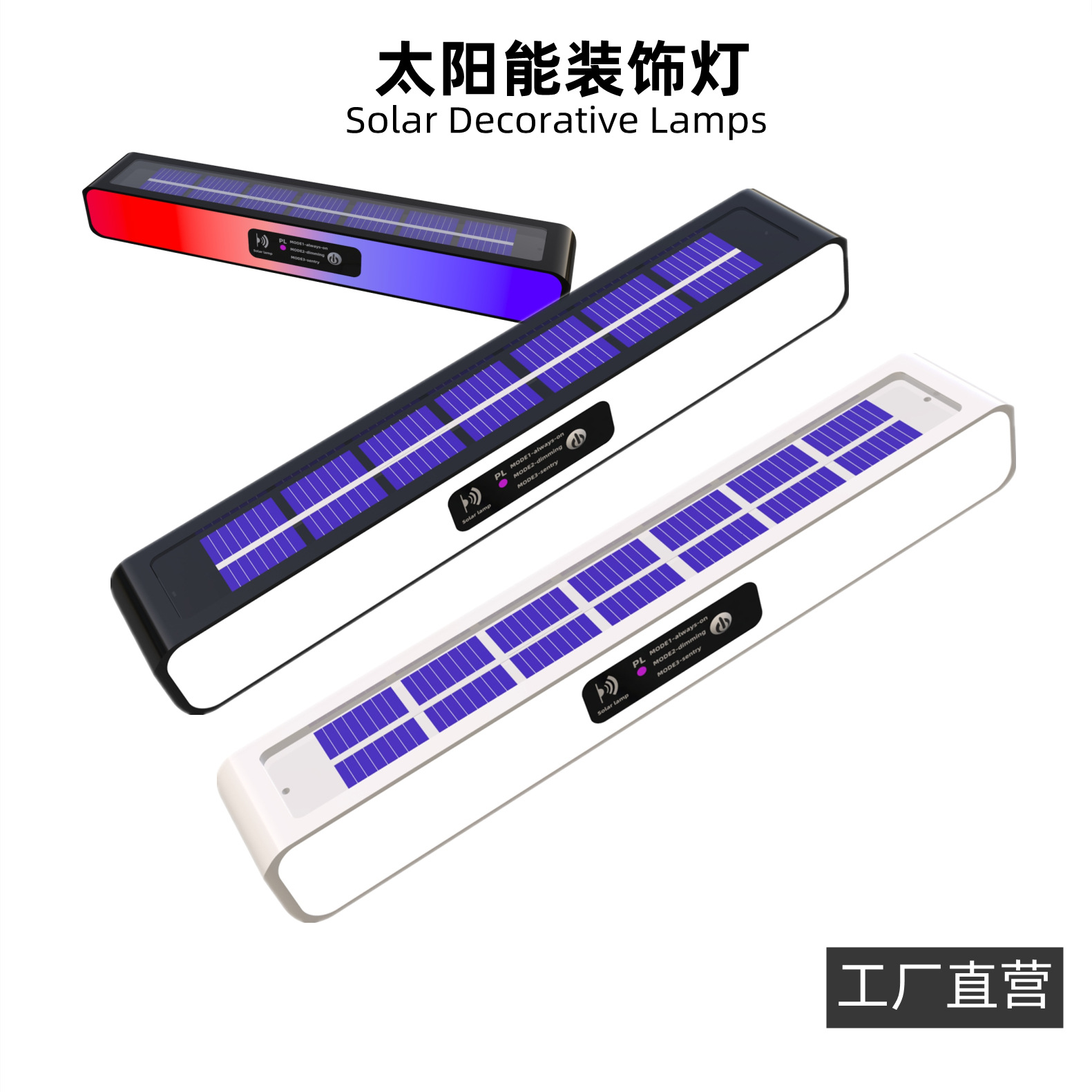 Solar-powered flashing red and blue roadblock lights, construction signal lights, night lights, outdoor garden fence decoration, courtyard wall lights Application Scenario
