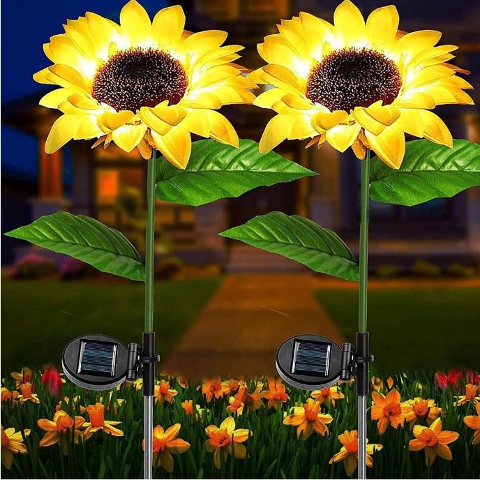 led solar ground socket light, three-head single-head sunflower light, cross-border outdoor rainproof solar decorative scene imitation Application Scenario