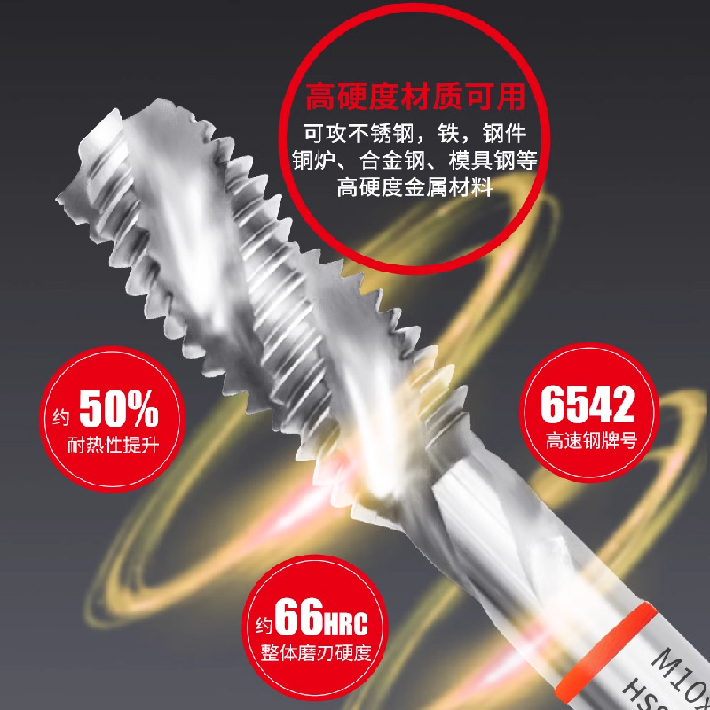 YGTAP high-speed steel screw tap machine tip tap, copper, aluminum, stainless steel special tap containing cobalt M23 details Picture