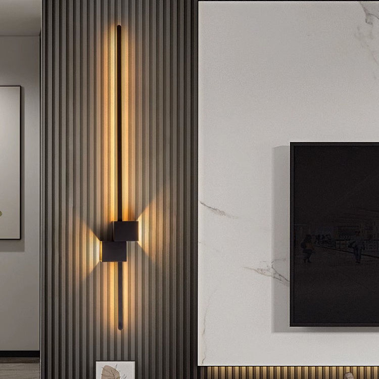 Long strip wall lamp, living room background wall grille, modern, simple, minimalist and light luxury one-line bedroom corridor bedside lamp Specification drawing