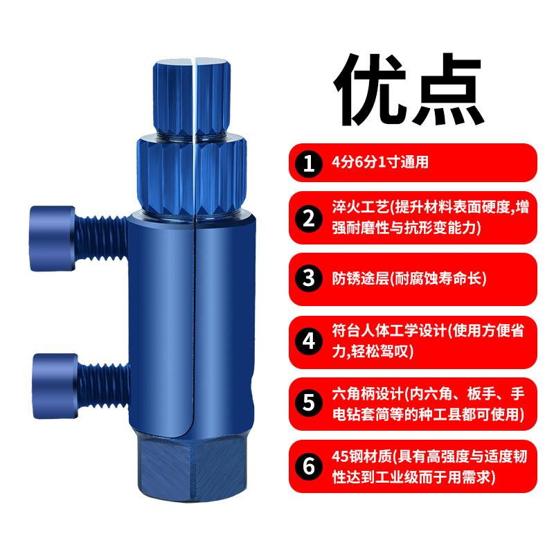 The second-generation upgraded faucet Angle valve broken thread remover, universal tap, reverse thread, water pipe breakage, pipe end breakage Application Scenario