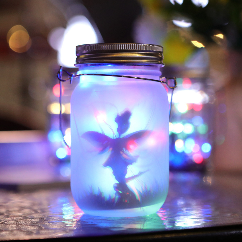 Amazon DIY frosted solar Mason bottle can light, firefly waterproof light string, fairy bottle light, garden lighting fixtures Application Scenario