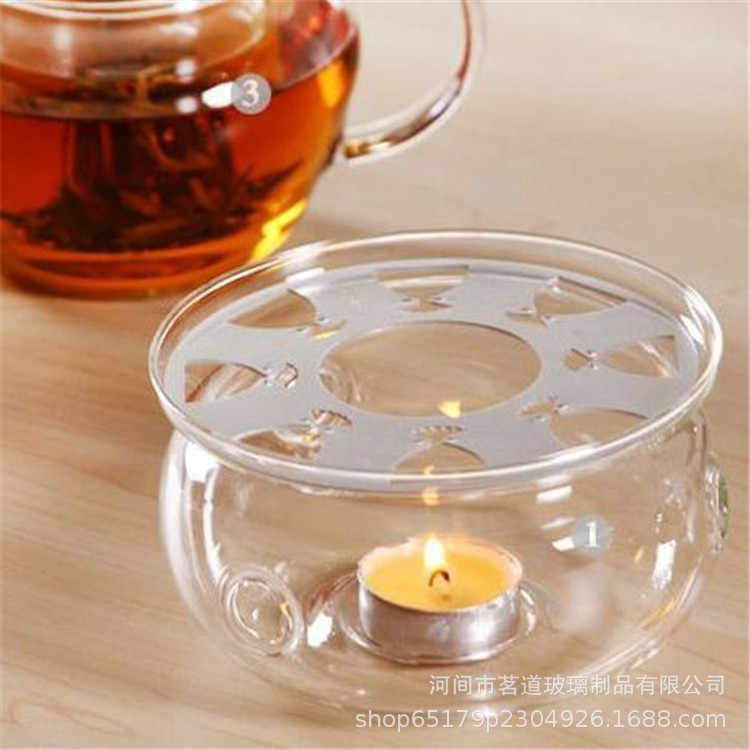 Round heater, insulated base, flower teapot, tea warmer, tea set accessories, glass cup, water cup, transparent and colorless full figure
