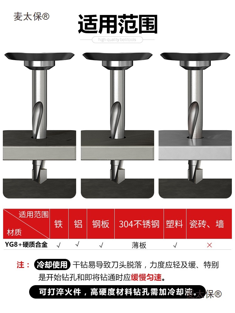 Alloy drill bit, tungsten steel, hard twist drill, stainless steel, steel, spring steel, Angle, cast iron, special metal hemp, Ma, Tai Bao Specification drawing