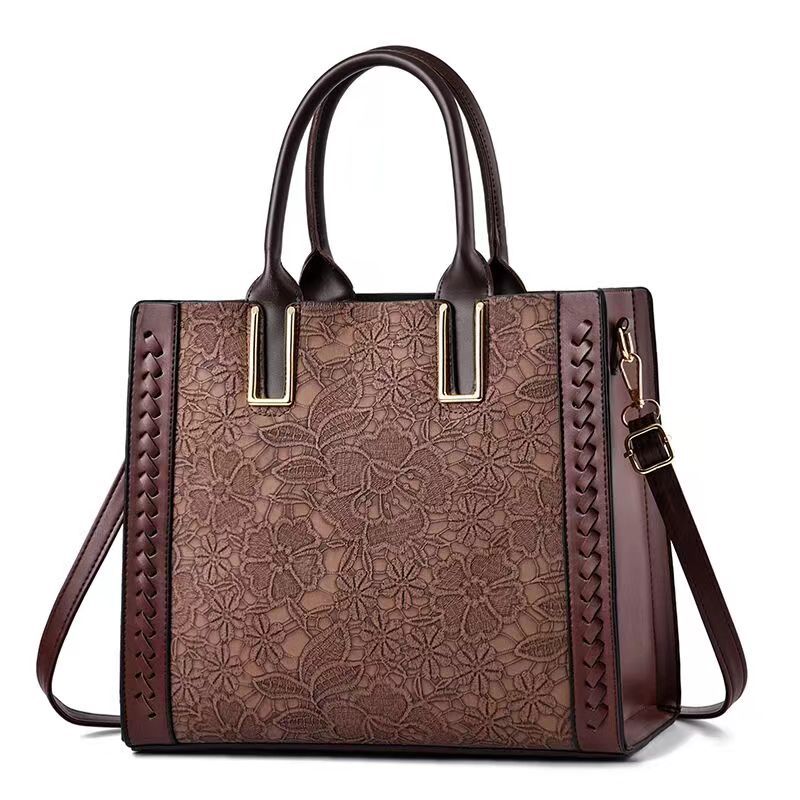 High-end and stylish handbag, 2022 new trendy retro embossed large capacity bag, versatile single-shoulder crossbody bag details Picture