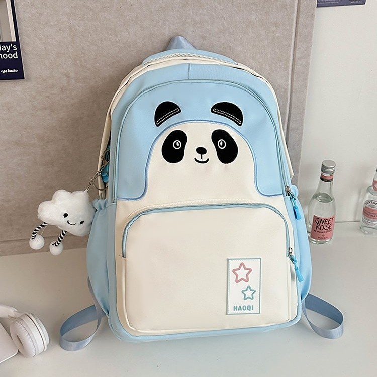 Korean style Instagram cute forest-themed high appearance level female double-shoulder cartoon giant panda schoolbag for junior high school students and backpack for female primary school students full figure