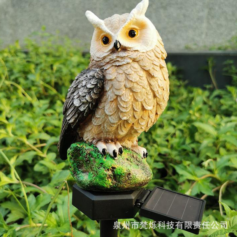 Amazon solar lawn lights, owl pattern landscape lights, courtyard ground insert lights, outdoor garden lights full figure