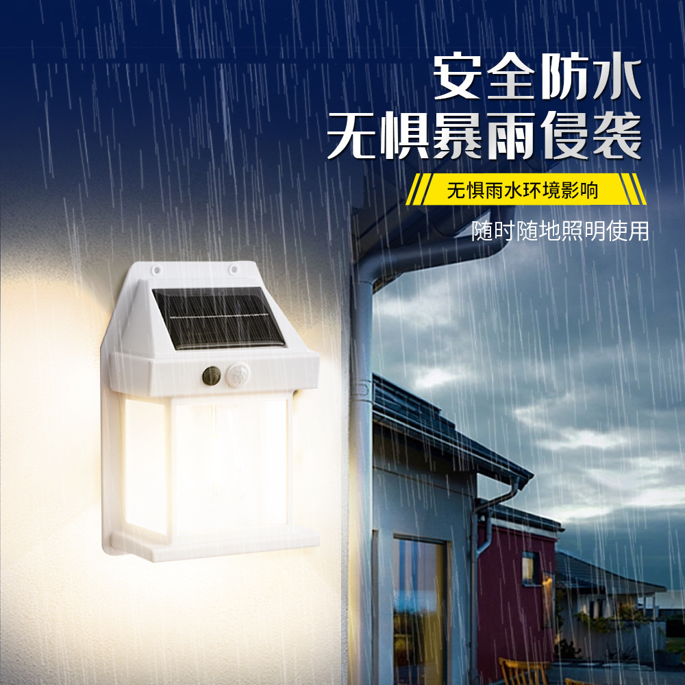 Household solar lamps, outdoor garden lamps, automatic lighting at dark, warm light tungsten filament human body sensor wall lamps, gift wholesale Application Scenario
