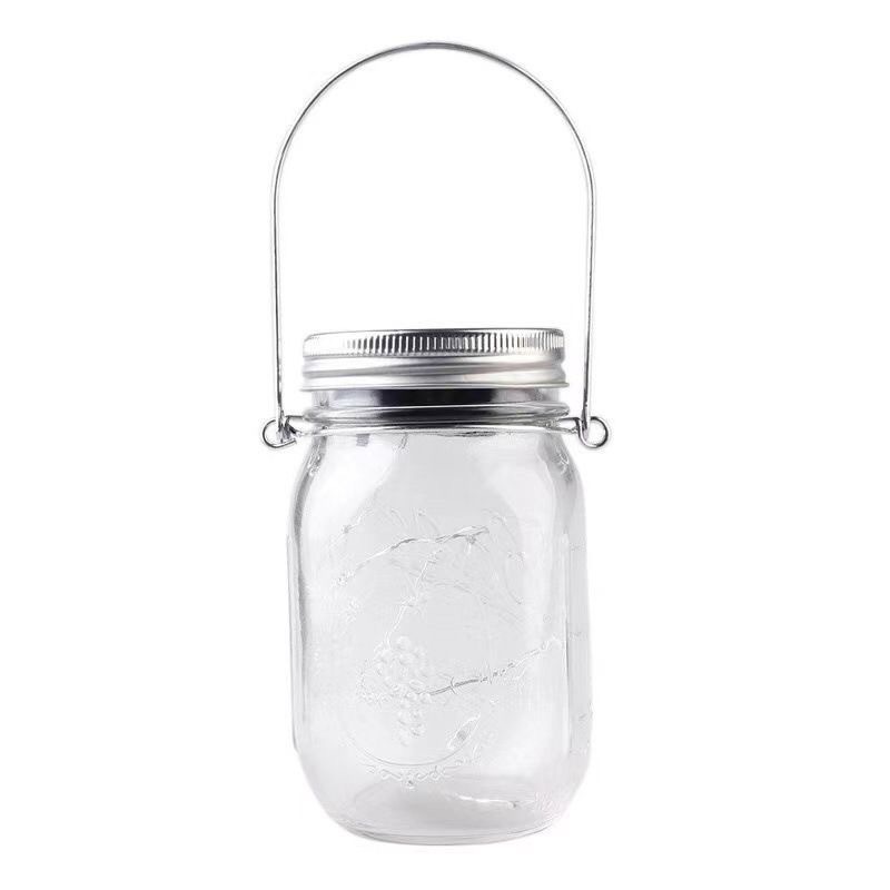 Solar Mason bottle lamp, outdoor glass lamp, LED firefly creative wish lamp, starry sky Christmas hanging lamp Item Picture
