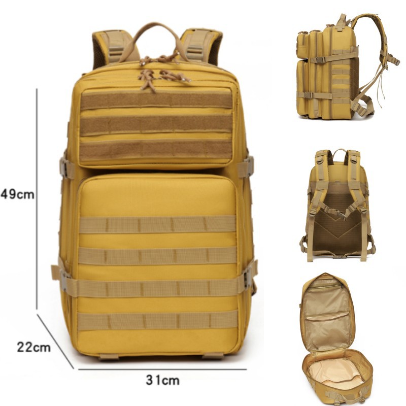 Cross-border wholesale of new tactical backpacks, large-capacity multi-functional outdoor mountaineering bags, water-resistant camouflage backpacks full figure