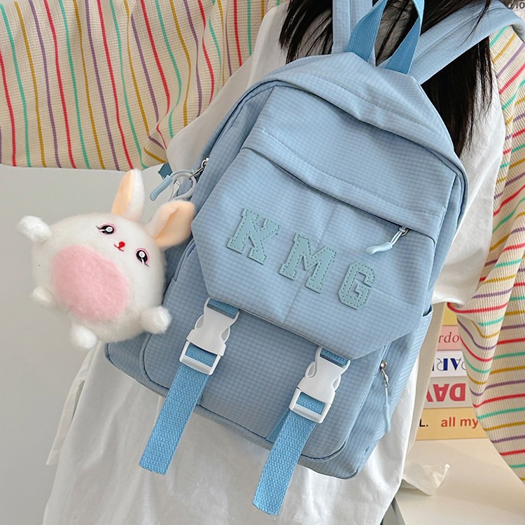 A new 2024 fashionable cross-border letter, fresh and simple Korean student versatile backpack, small backpack and casual bag full figure