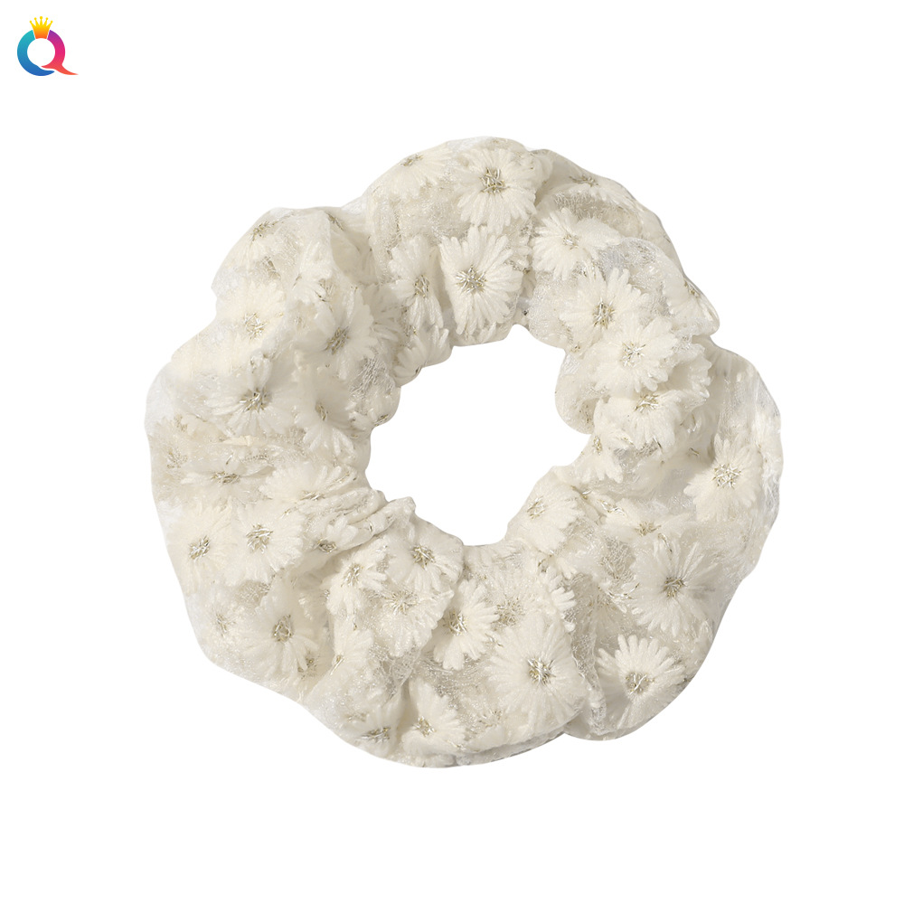 Qiyue Gentle Lace small flower hair band, elegant hair tie, popular large intestine circle, forest-themed hair accessory and headwear Item Picture