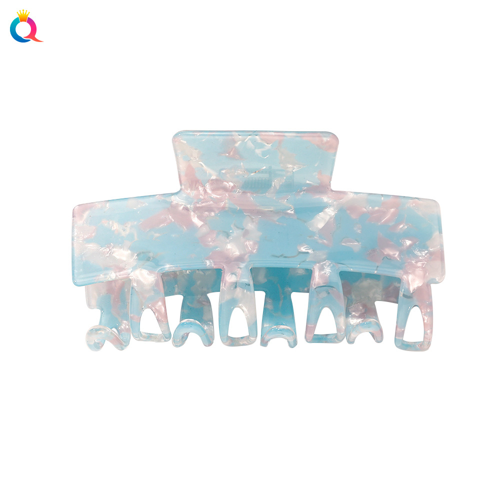 Qiyue Korean-style acetate hair clips, ladies' hair gripper, face wash and bath tray, hair claw clips, trendy back head gripper hair accessories Item Picture