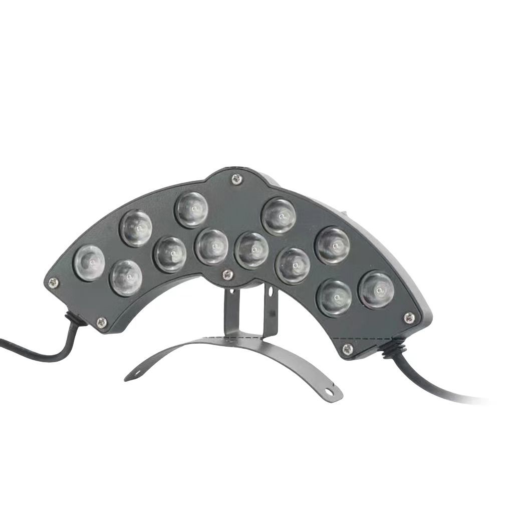 LED corrugated lights, outdoor waterproof pavilion crescent-shaped lights, arc-shaped tile lights, ancient building and temple glazed tile lights, tile spotlights Item Picture