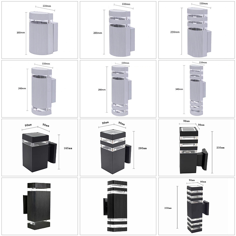 Outdoor wall lamp, waterproof wall lamp, double-head upper and lower luminous, courtyard, corridor and front door lamp, square E27 lamp head model Application Scenario