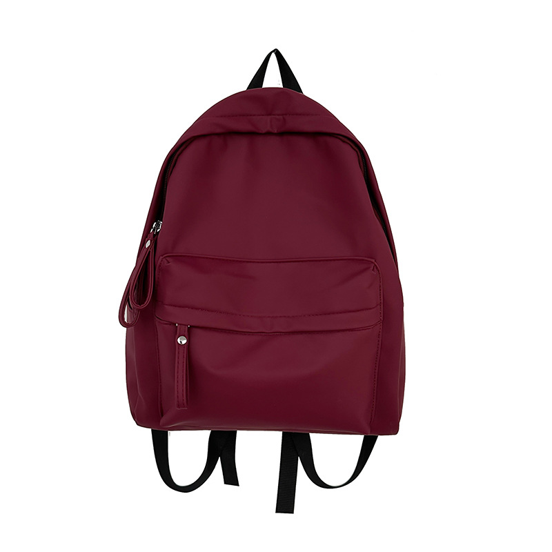 A simple and new Korean-style solid-color high school backpack that is casual and versatile, a simple and fashionable college backpack, and a junior high school backpack Item Picture